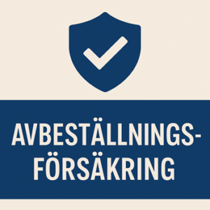 Avbeställningsförsäkring<br>Observera att en separat avbeställningsförsäkring krävs för varje biljett som köps.<br>Please note that a separate cancellation insurance is required for each ticket purchased.